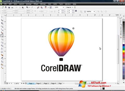 Skärmdump CorelDRAW för Windows 7