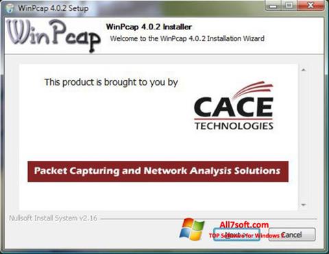 Skärmdump WinPcap för Windows 7