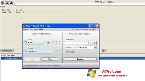 Skärmdump Ammyy Admin för Windows 7