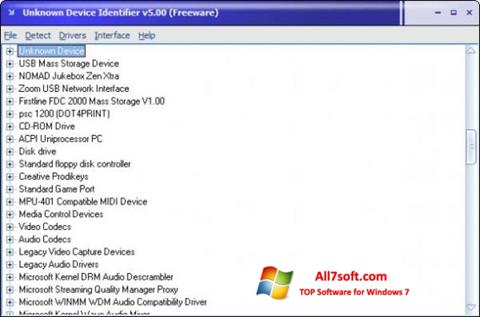Skärmdump Unknown Device Identifier för Windows 7
