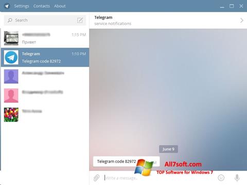 Skärmdump Telegram Desktop för Windows 7