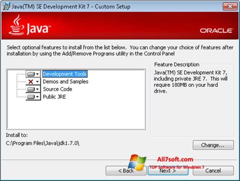 Skärmdump Java Development Kit för Windows 7
