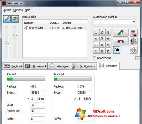 Skärmdump PhonerLite för Windows 7