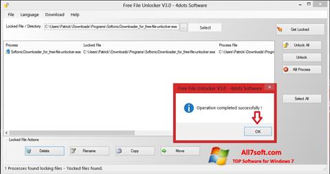 Skärmdump Free File Unlocker för Windows 7