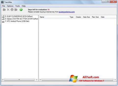Skärmdump TransMac för Windows 7
