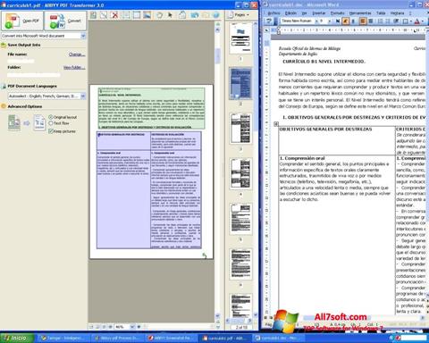 Skärmdump ABBYY PDF Transformer för Windows 7
