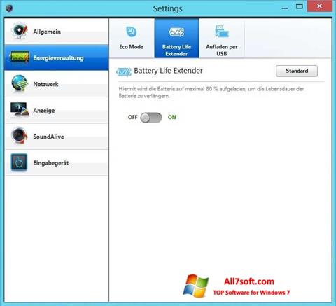 Skärmdump Easy Settings för Windows 7