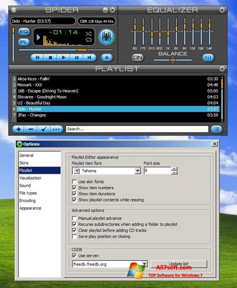 Skärmdump Spider Player för Windows 7