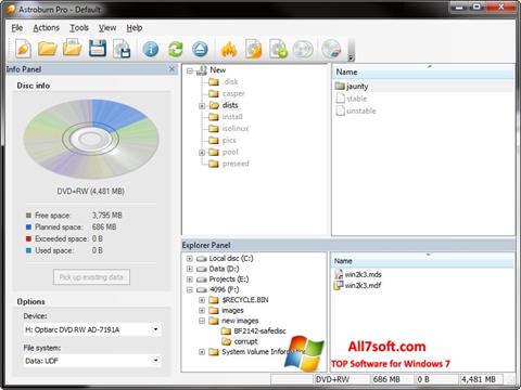 Skärmdump Astroburn Lite för Windows 7