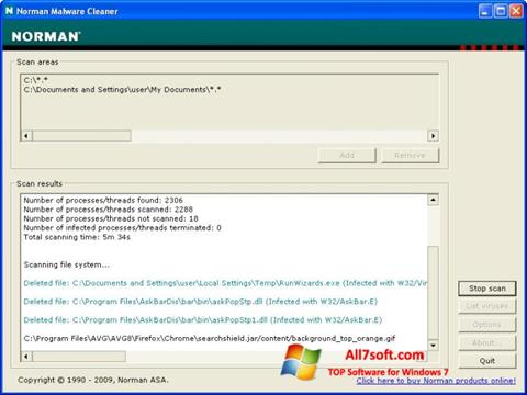 Skärmdump Norman Malware Cleaner för Windows 7