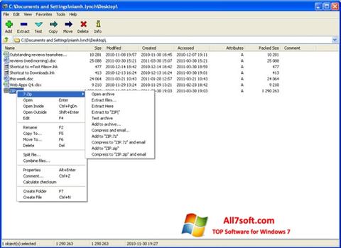 Skärmdump 7-Zip för Windows 7