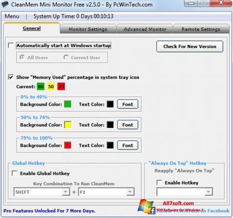 Skärmdump CleanMem för Windows 7