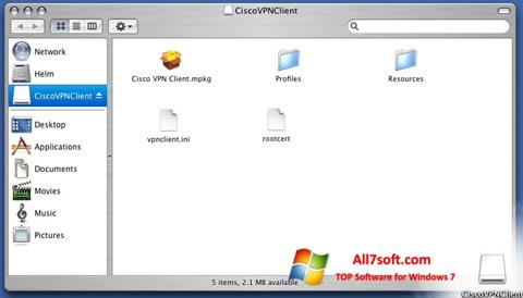Skärmdump Cisco VPN Client för Windows 7