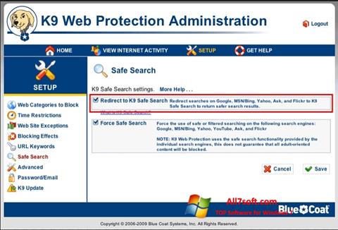 Skärmdump K9 Web Protection för Windows 7