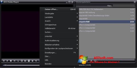 Skärmdump AVS Media Player för Windows 7