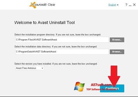 Skärmdump Avast Uninstall Utility för Windows 7