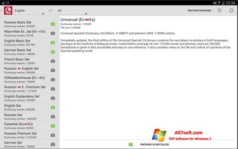 Skärmdump ABBYY Lingvo för Windows 7