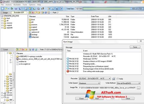 Skärmdump UltraISO för Windows 7