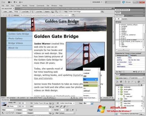 Skärmdump Adobe Dreamweaver för Windows 7