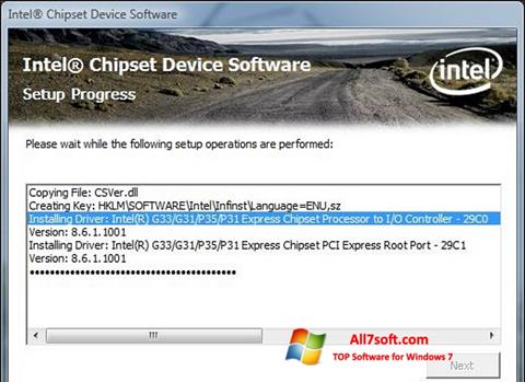 Skärmdump Intel Chipset Device Software för Windows 7