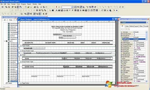 Skärmdump Microsoft Visual FoxPro för Windows 7