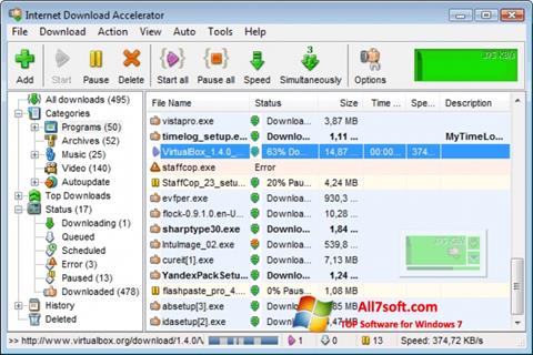 Skärmdump Internet Download Accelerator för Windows 7