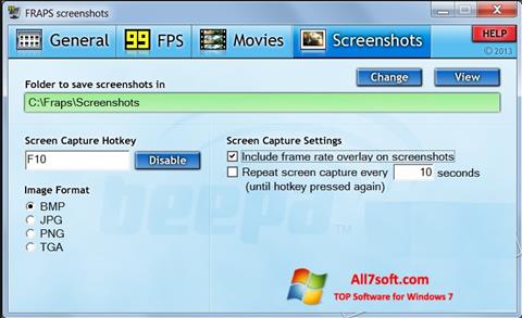 Skärmdump Fraps för Windows 7