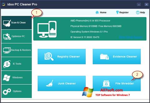 Skärmdump PC Cleaner för Windows 7