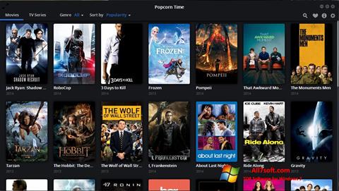 Skärmdump Popcorn Time för Windows 7