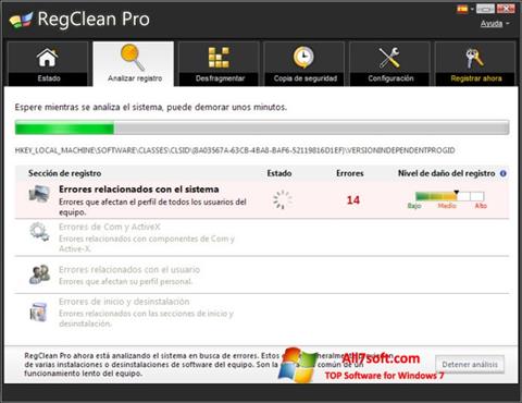 Skärmdump RegClean Pro för Windows 7