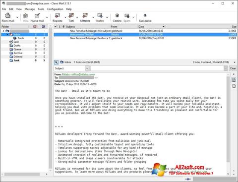 Skärmdump Claws Mail för Windows 7