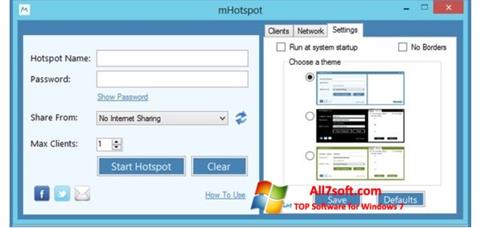 Skärmdump mHotspot för Windows 7