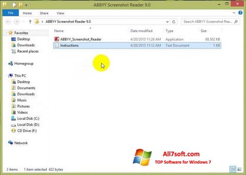 Skärmdump ABBYY Screenshot Reader för Windows 7