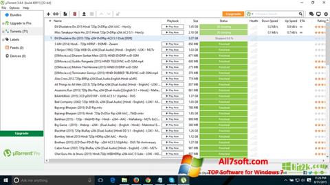 Skärmdump uTorrent Pro för Windows 7