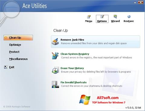 Skärmdump Ace Utilities för Windows 7