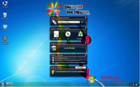 Skärmdump LinuxLive USB Creator för Windows 7