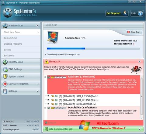 Skärmdump SpyHunter för Windows 7