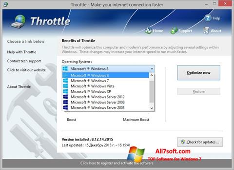 Skärmdump Throttle för Windows 7