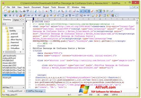 Skärmdump EditPlus för Windows 7