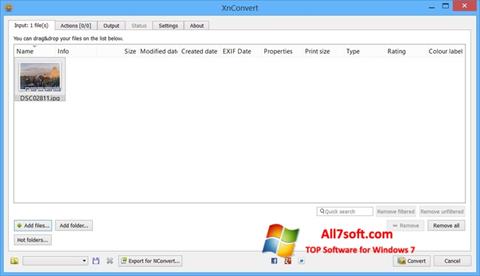 Skärmdump XnConvert för Windows 7