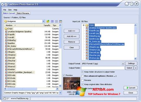 Skärmdump FastStone Photo Resizer för Windows 7