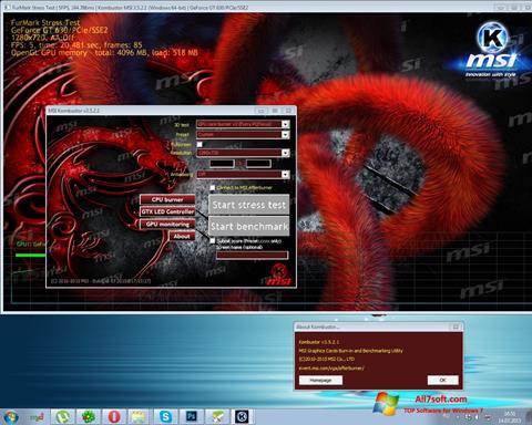 Skärmdump MSI Kombustor för Windows 7