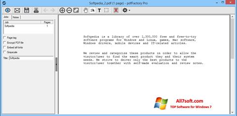 Skärmdump pdfFactory Pro för Windows 7