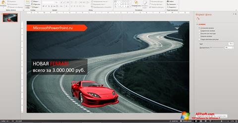 Skärmdump Microsoft PowerPoint för Windows 7
