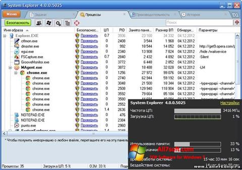 Skärmdump System Explorer för Windows 7