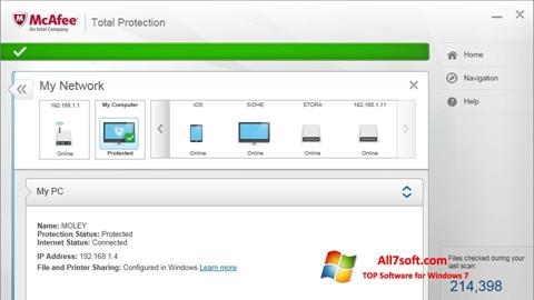 Skärmdump McAfee Total Protection för Windows 7