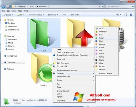 Skärmdump FolderIco för Windows 7