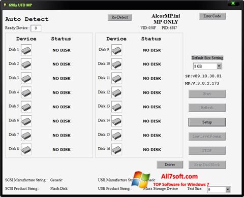 Skärmdump AlcorMP för Windows 7
