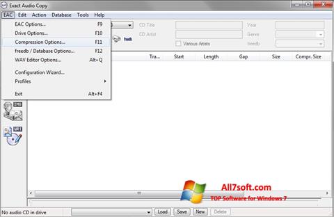 Skärmdump Exact Audio Copy för Windows 7