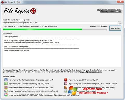 Skärmdump File Repair för Windows 7
